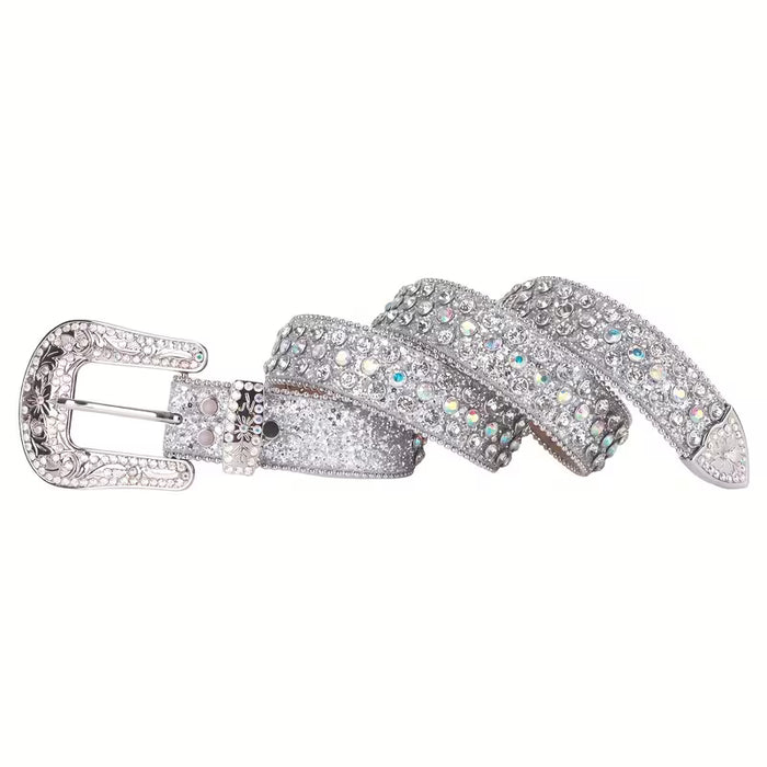 SHEIN Cinturones Plateados Brillantes Con Diamantes De Imitación