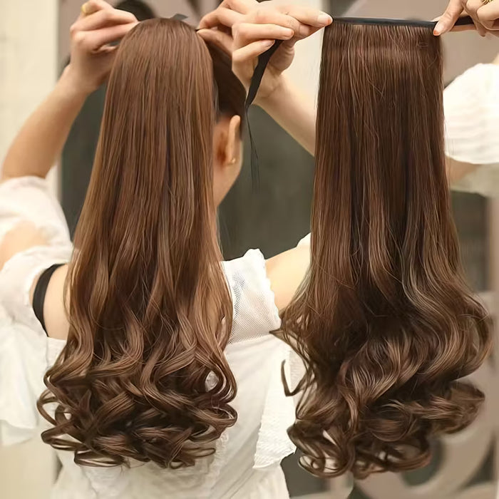 Cola de cabello larga rizada con cinta de 10inch
