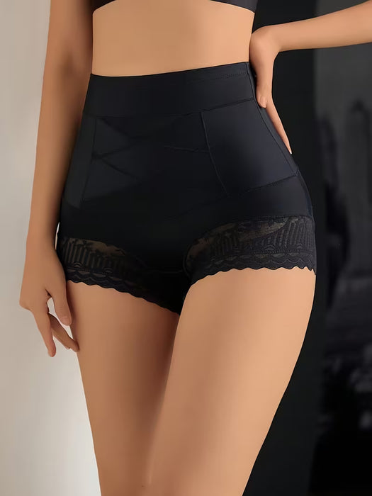 1 pieza de shorts sin costuras cruzados para mujer, control de abdomen