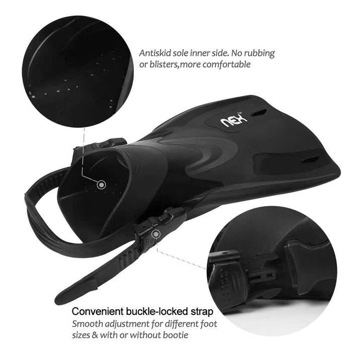 NEX Aletas de snorkel y buceo ajustables para adultos