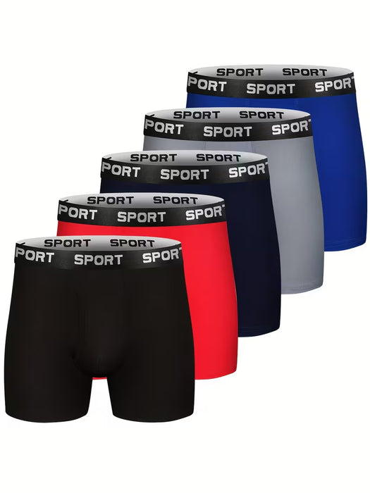 Calzoncillos bóxer elásticos de color sólido para hombre, cómodos y adecuados para ropa interior
