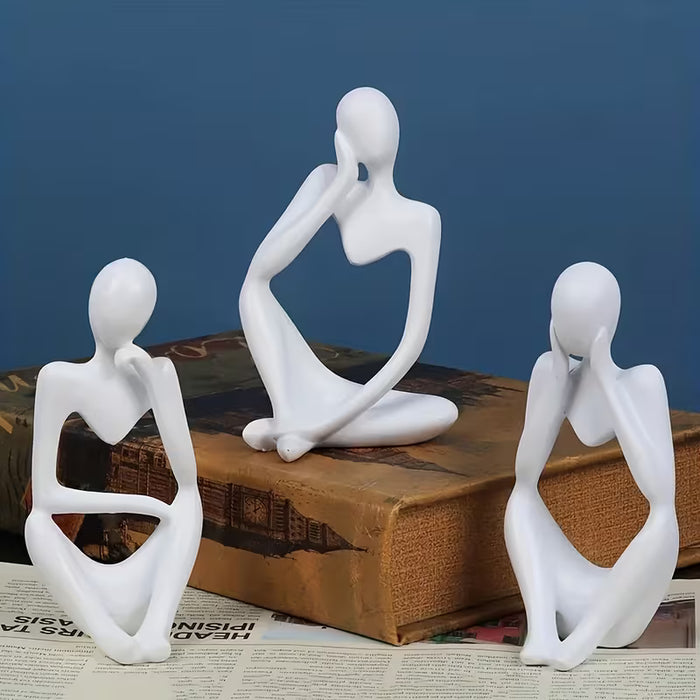 3 piezas de adorno de figura abstracta creativa de lujo ligero - Estatua única