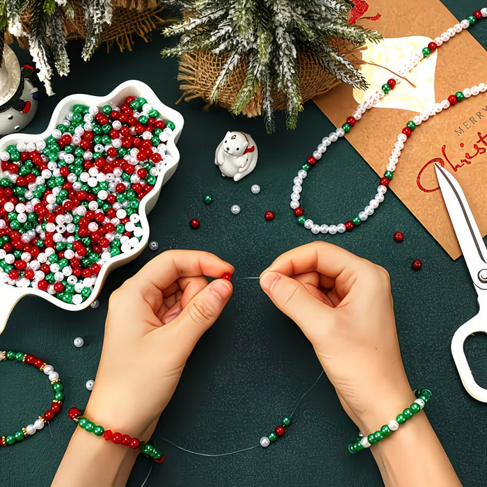 Set de 50 piezas de cuentas de navidad de 8 mm