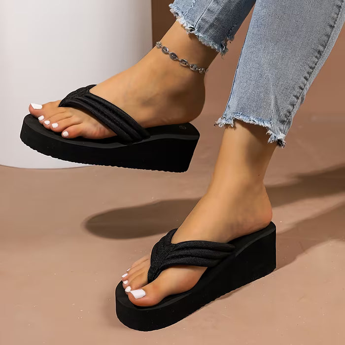 Sandalias de Mujer con Suela Gruesa, Chanclas de Cuña Cómodas
