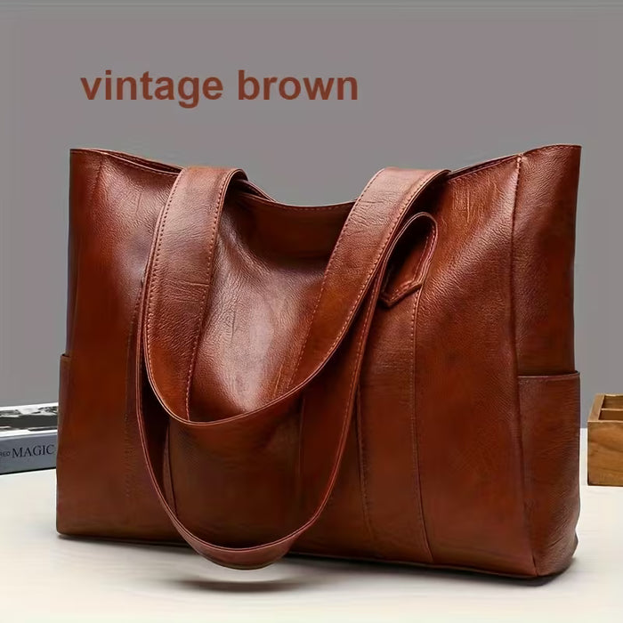 Bolso Tote de Gran Capacidad para Mujer con Correa Fija y Cierre de Cremallera  Estilo Coreano