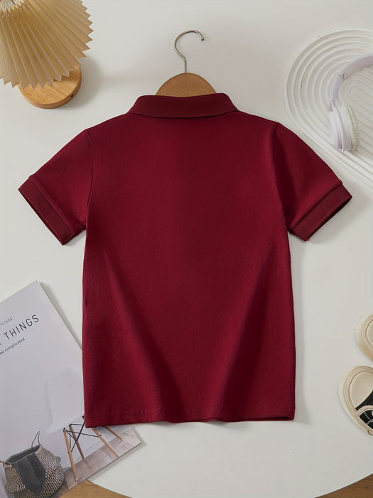 1 Camiseta Polo de Color Sólido, Estilo Atlético, Ropa de Verano