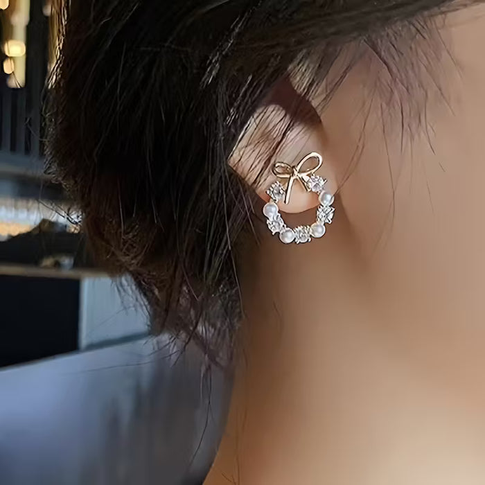 SHEIN Un par de aretes de moda para mujer, con diseño minimalista y elegante