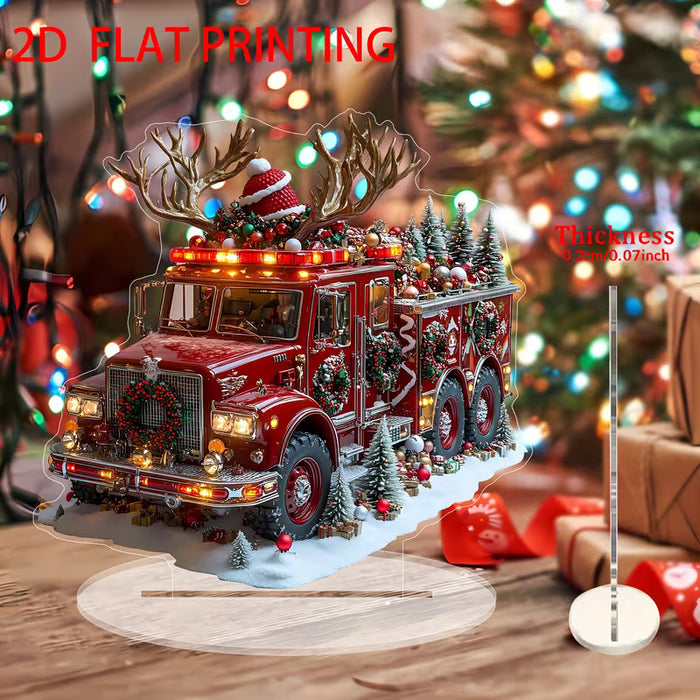 2D Flat - [2D Flat] Un camión y árbol navideño acrílico 2D versátil