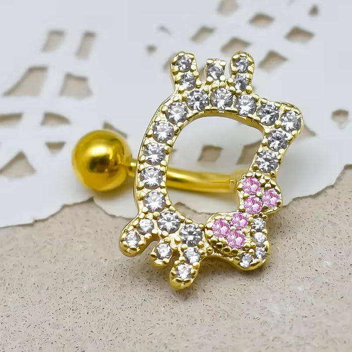 SHEIN 1 pieza de anillo para ombligo estilo cartoon con decoración rosa