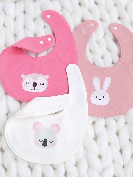 Baberos con estampado de animales lindos, paquete de 3 para bebés varones - Quierox - Tienda Online