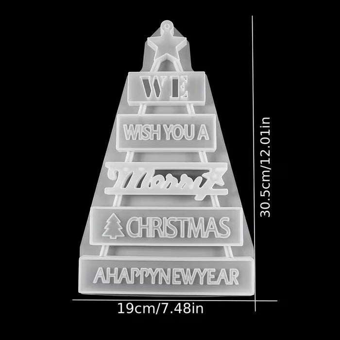 1pc Molde de silicona para árbol de Navidad de resina DIY