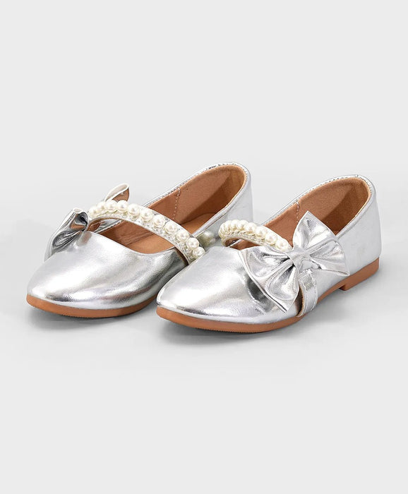 Bailarinas para niñas elegantes con apliques de lazo y perlas de imitación - Quierox - Tienda Online