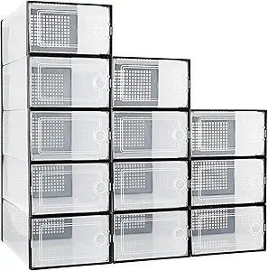 BALEINE 12 Pack Cajas de Almacenamiento de Zapatos , Contenedores Organizadores de Zapatos - Quierox - Tienda Online