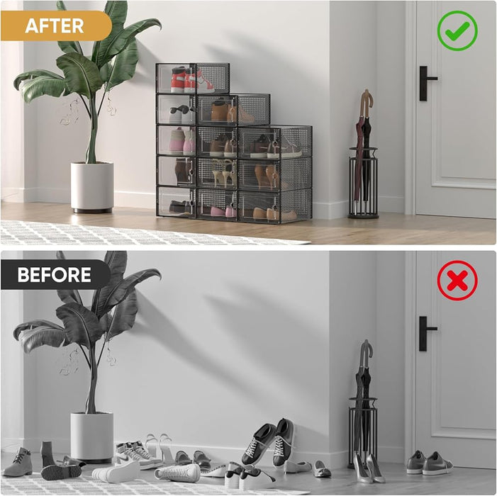 BALEINE 12 Pack Cajas de Almacenamiento de Zapatos , Contenedores Organizadores de Zapatos - Quierox - Tienda Online