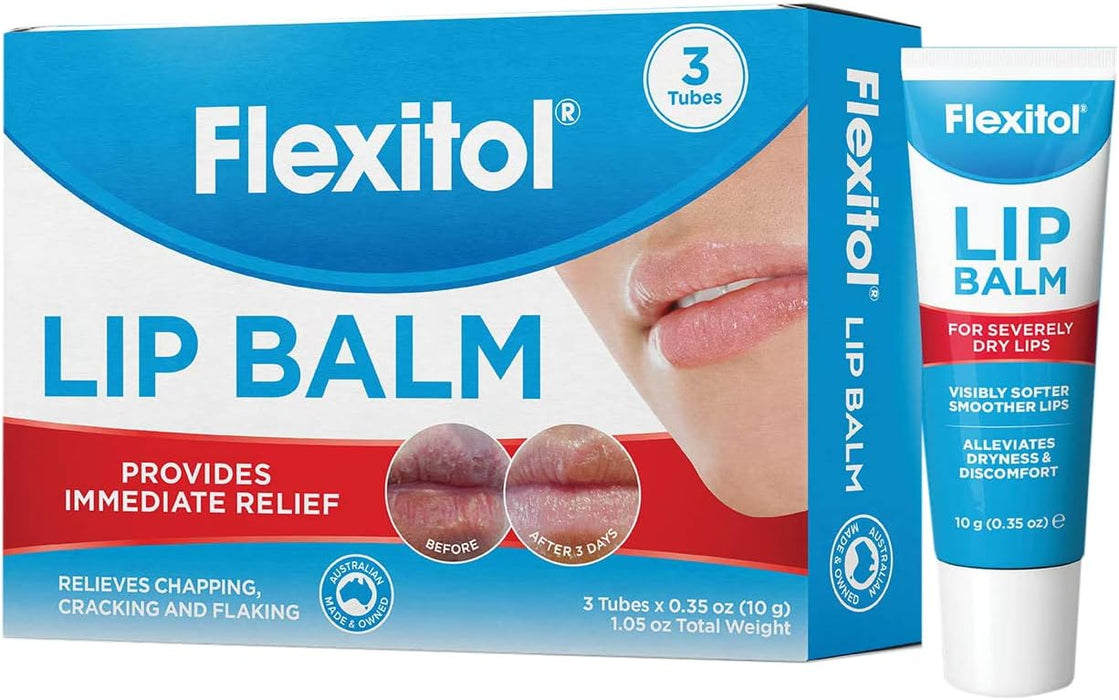 Bálsamo labial Flexitol, tubo de 0,35 onzas, color blanco crema, 3 unidades (paquete de 1) - Quierox - Tienda Online