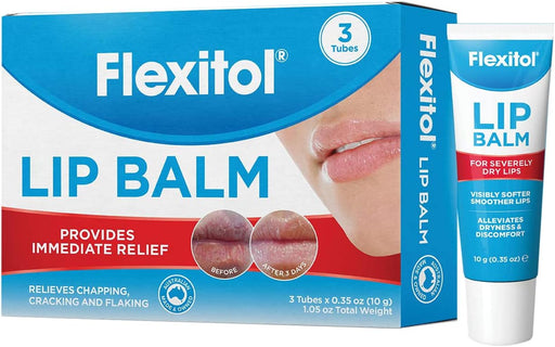 Bálsamo labial Flexitol, tubo de 0,35 onzas, color blanco crema, 3 unidades (paquete de 1) - Quierox - Tienda Online