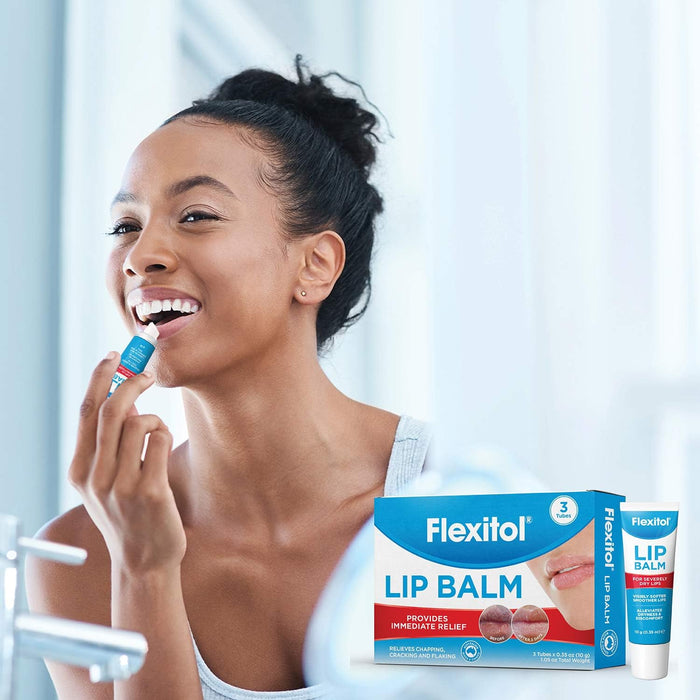 Bálsamo labial Flexitol, tubo de 0,35 onzas, color blanco crema, 3 unidades (paquete de 1) - Quierox - Tienda Online