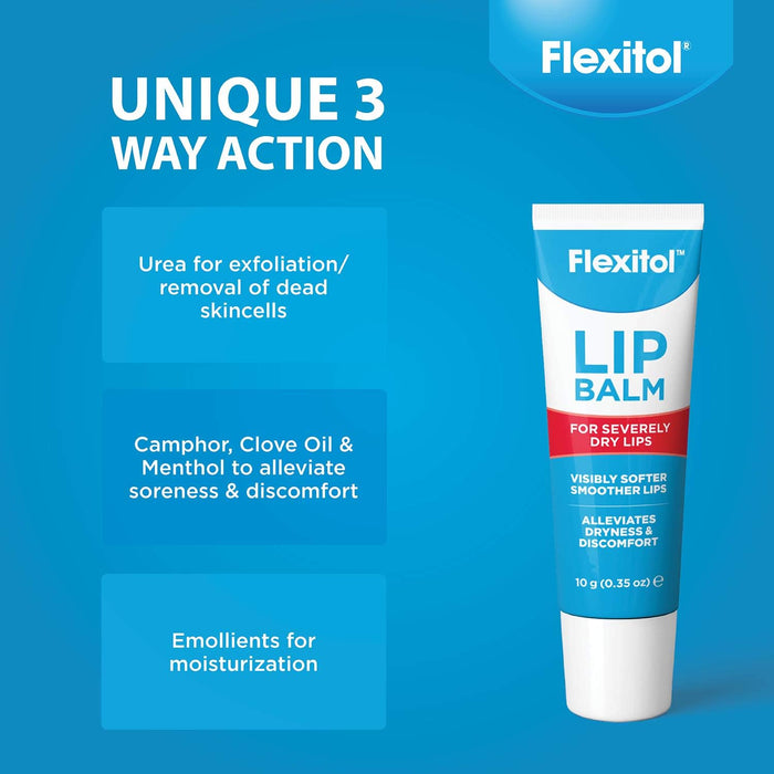Bálsamo labial Flexitol, tubo de 0,35 onzas, color blanco crema, 3 unidades (paquete de 1) - Quierox - Tienda Online