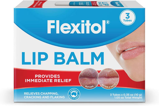 Bálsamo labial Flexitol, tubo de 0,35 onzas, color blanco crema, 3 unidades (paquete de 1) - Quierox - Tienda Online