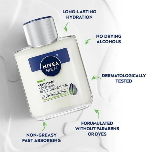 Bálsamo y aceite extra calmante para después del afeitado Nivea For Men Sensitive, 3.3 oz - Quierox - Tienda Online