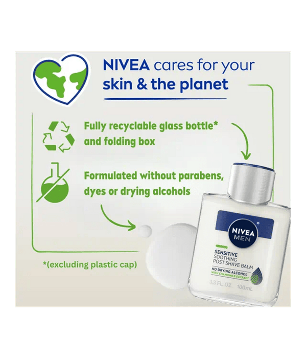 Bálsamo y aceite extra calmante para después del afeitado Nivea For Men Sensitive, 3.3 oz - Quierox - Tienda Online