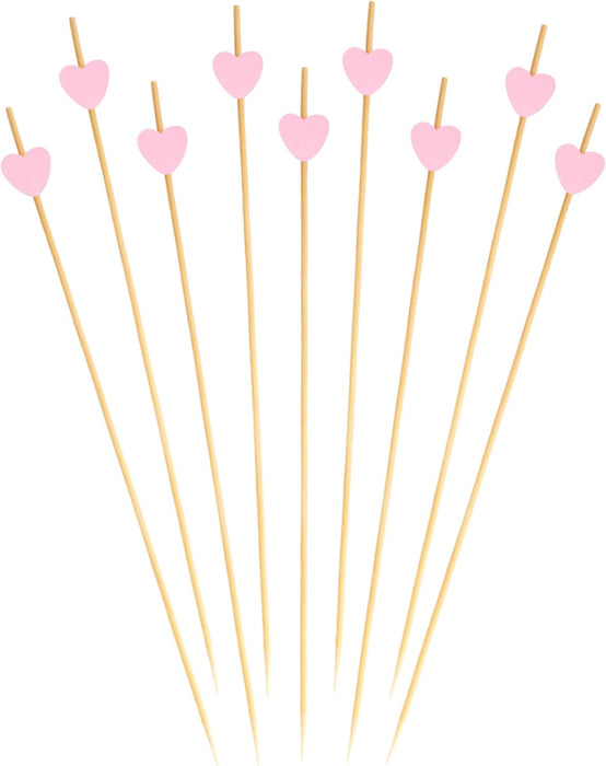 BambooMN Brochetas de bambú de 8.3 pulgadas con forma de corazón rosa - Quierox - Tienda Online