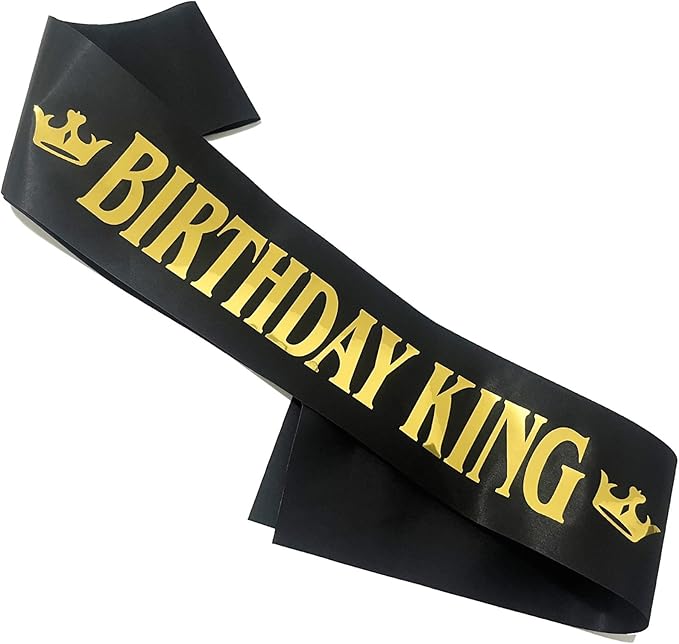 Banda de cumpleaños para hombre negra con letras doradas para cumpleaños - Quierox - Tienda Online