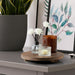 Bandeja decorativa redonda pequeña de madera quemada - Quierox - Tienda Online