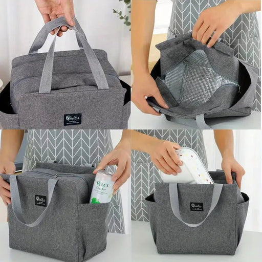 Bandolera con Patrón de Flores , Bolsa Térmica Aislada para Comida con letra R - Quierox - Tienda Online