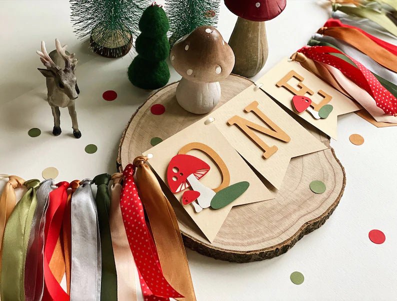 Banner de trona con forma de hongo, primer cumpleaños de hada, decoración de fiesta - Quierox - Tienda Online