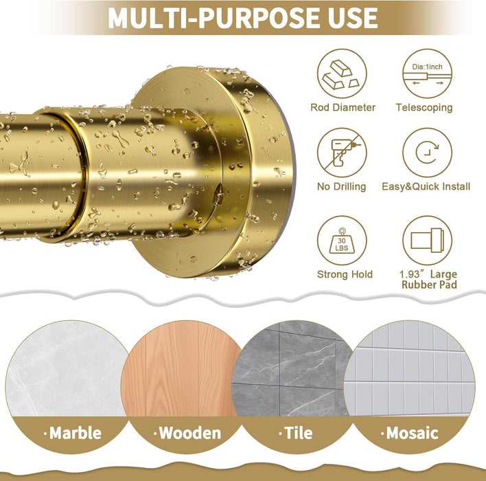 Barra de cortina de ducha negra de 36 a 84 pulgadas (3 - 7 pies) - Quierox - Tienda Online