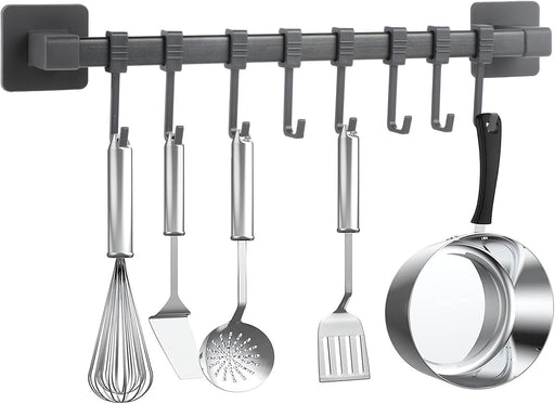 Barra de ganchos de cocina, sin taladrar, autoadhesiva - Quierox - Tienda Online