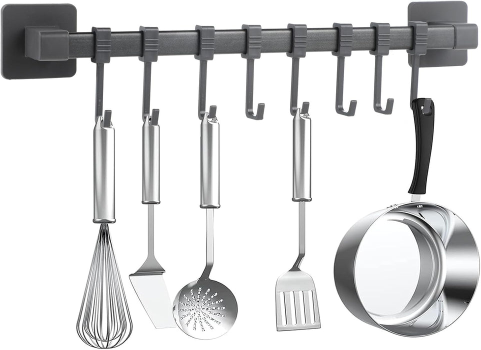 Barra de ganchos de cocina, sin taladrar, autoadhesiva - Quierox - Tienda Online