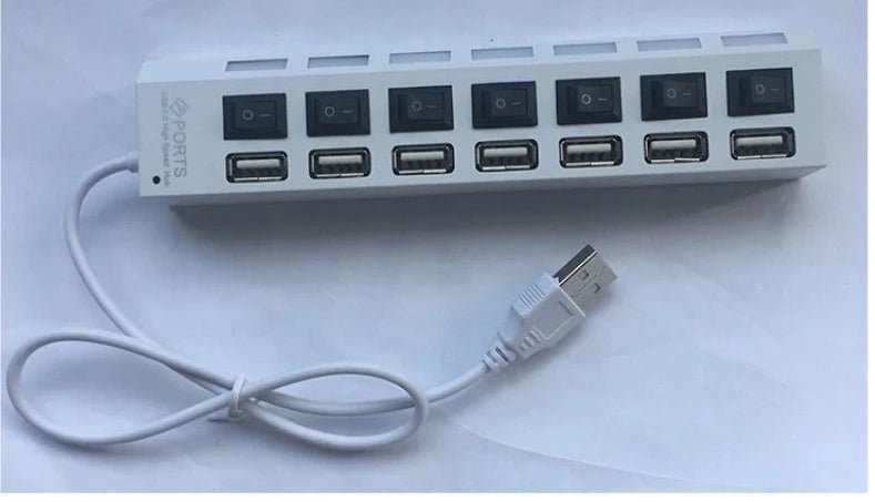 Base de expansión USB 2,0, Hub divisor Multi USB, adaptador de corriente de 4/7 puertos - Quierox - Tienda Online