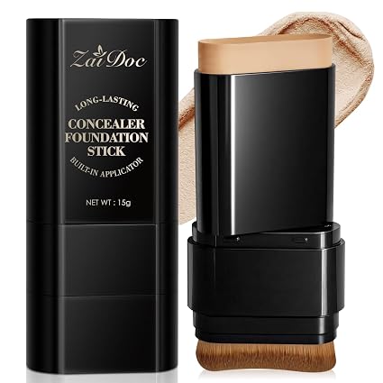 Base de maquillaje en barra, doble punta con brocha, 2 en 1 2.09 oz (04) - Quierox - Tienda Online