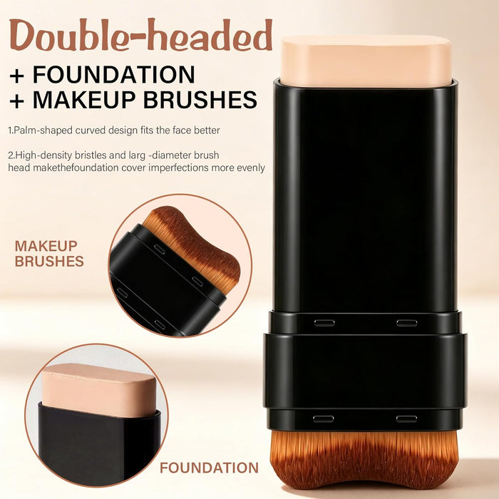 Base de maquillaje en barra, doble punta con brocha, 2 en 1 2.09 oz (04) - Quierox - Tienda Online