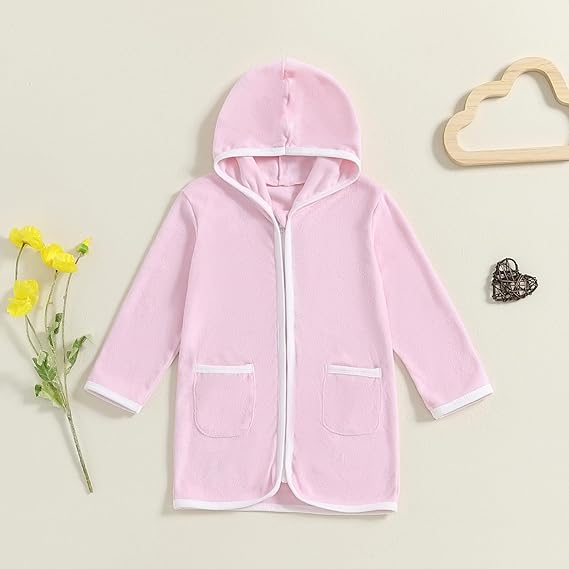 Bata de baño para niños Manga larga con Cremallera y Capucha - Quierox - Tienda Online