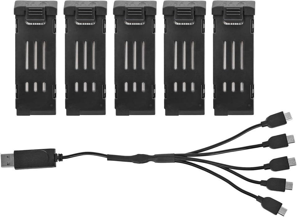 Batería de litio portátil para dron, 3,7 V, 1200 mAh, con cable cargador 5 en 1, para cuadricóptero RC E58 L800 JY019 - Quierox - Tienda Online