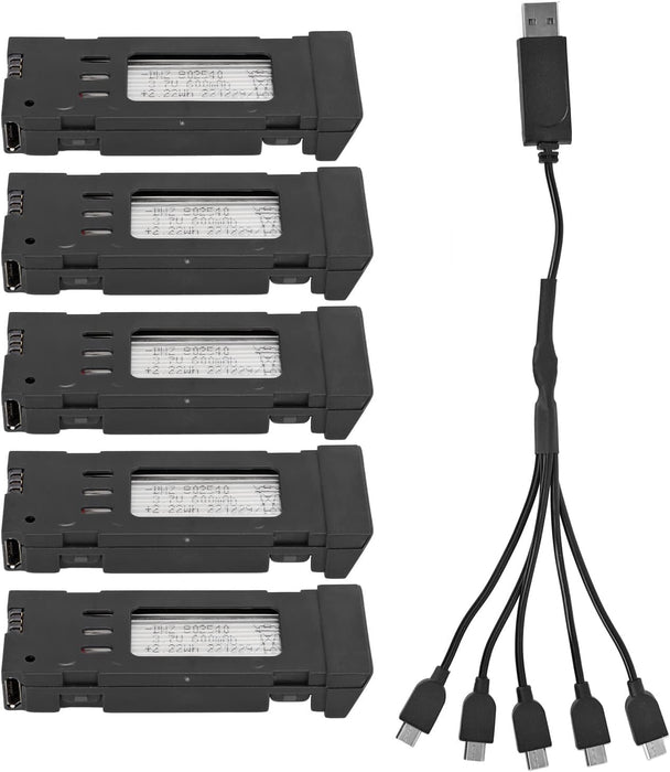 Batería de litio portátil para dron, 3,7 V, 1200 mAh, con cable cargador 5 en 1, para cuadricóptero RC E58 L800 JY019 - Quierox - Tienda Online