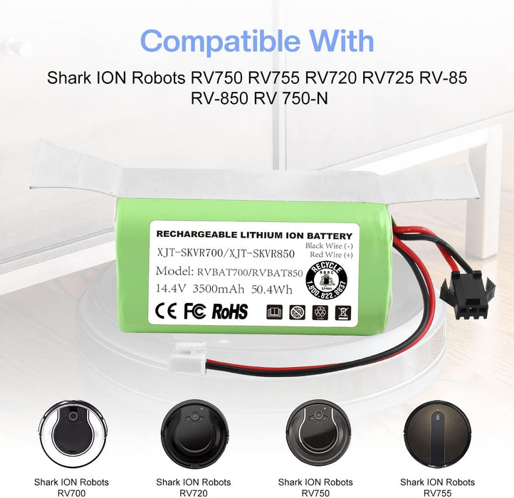 Batería de repuesto de 14.4V 3.5Ah para robot Shark Ion RVBAT850 RVBAT700 - Quierox - Tienda Online