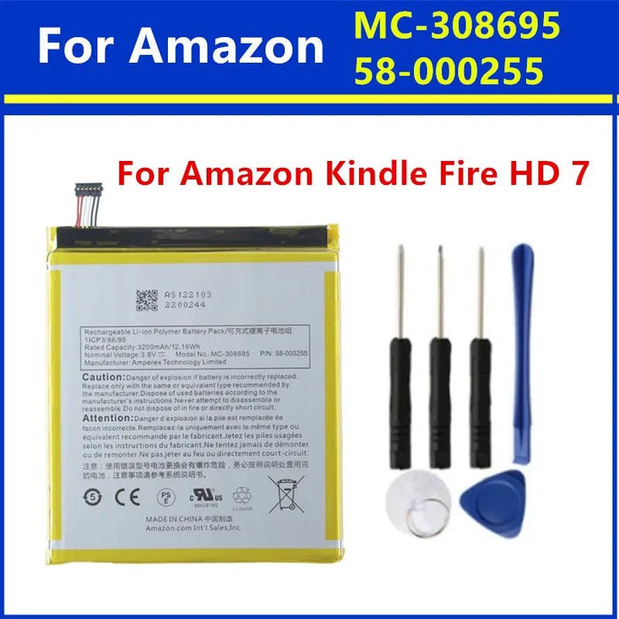 Batería de repuesto de 3200 mAh para Amazon ST28 MC - 308695 58 - 000255 Tablet Pad Tipo P/P - Quierox - Tienda Online