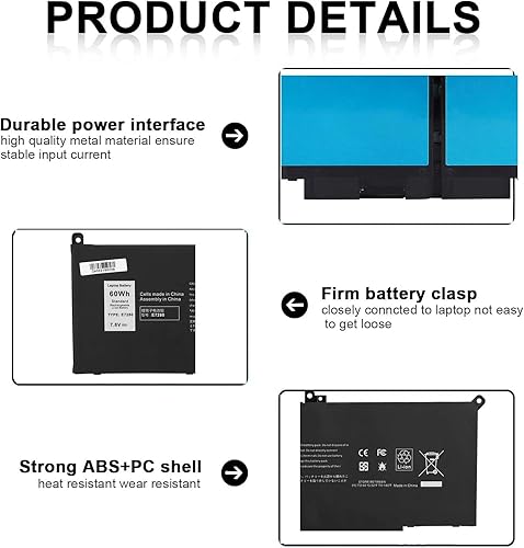 Batería JPking F3YGT de 60 Wh para DELL Latitude 7280 - Quierox - Tienda Online