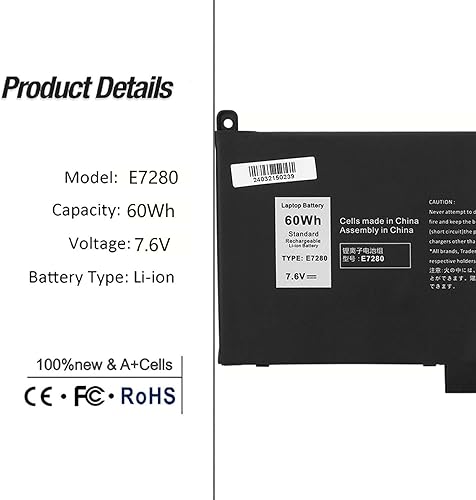Batería JPking F3YGT de 60 Wh para DELL Latitude 7280 - Quierox - Tienda Online