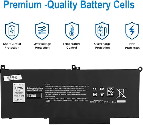 Batería JPking F3YGT de 60 Wh para DELL Latitude 7280 - Quierox - Tienda Online