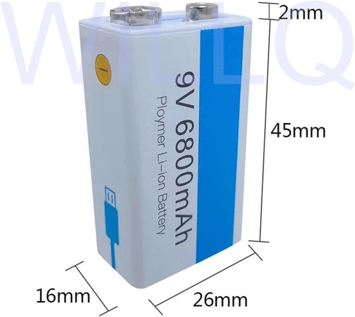 Batería recargable de 9 V, 6800 mAh - Quierox - Tienda Online