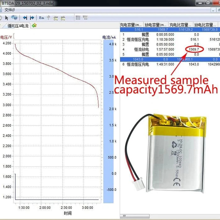 Batería recargable de polímero de litio DC 3.7V 1500mAh 103443 - Quierox - Tienda Online