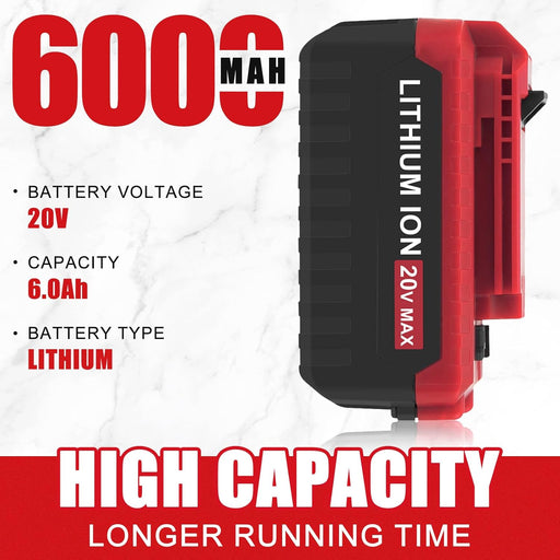 Baterías de 20 V 6.0 Ah de repuesto de iones de litio compatible con cable Porter - Quierox - Tienda Online