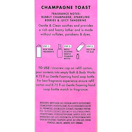 Bath & Body Works Recambio de jabón de manos espumoso suave y limpio Champagne Toast, 947 ml - Quierox - Tienda Online