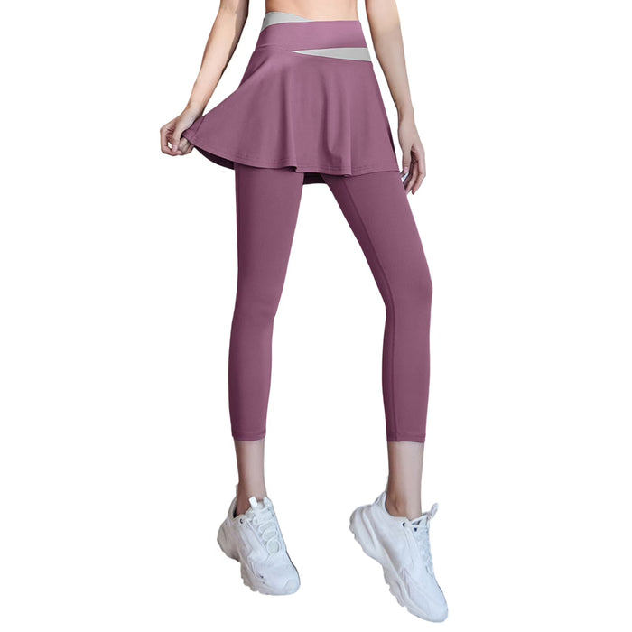 Leggings de mujer con Falda plisada Capris Leggings Entrenamiento atlético