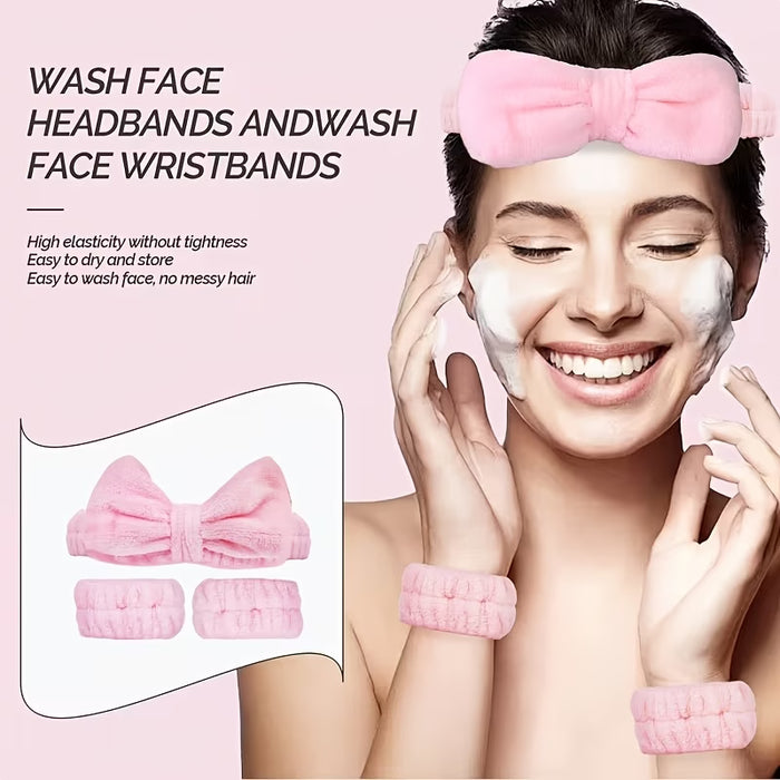 Set de 7 piezas rosa para la limpieza facial